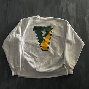 Vintage UVM University of Vermont Sweatshirt Mens L Gray 90s JanSport